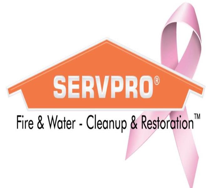 Pink Servpro cancer logo